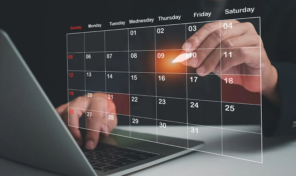 MCA lawsuit calendar showing bill payment deadlines